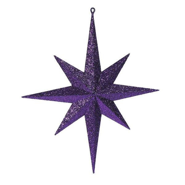 15.75" Eggplant Glitter Bethlehem Star Ornament