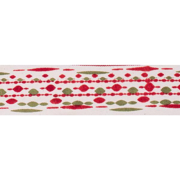 2.5" x 10Yd Red Rope Check Jacquard Wired Ribbon