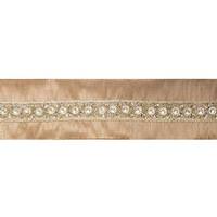 Vickerman 4" x 5Yd Gold Sequin Trim Gold Wired Ribbon