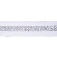Vickerman 4" x 5Yd Silver Sequin Trim White Wired Ribbon