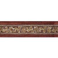 Vickerman 4" x 5Yd Copper Sequin Trim Chocolate Wired Ribbon