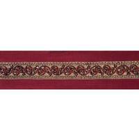 Vickerman 4" x 5Yd Jeweled Floral Trim Burgundy Dupon Wired Ribbon
