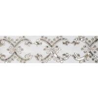 Vickerman 4" x 5Yd Gold Sequin White Dupion Wired Ribbon