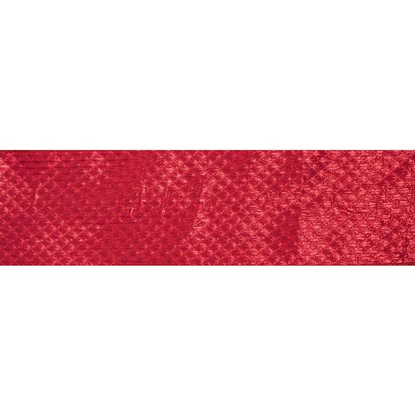4" x 10Yd Red Quilted Lame Jacquard Wired Ribbon