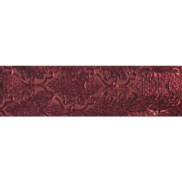 4" x 10Yd Burgundy Red Damask Jacquard Wired Ribbon