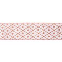 Vickerman 2.5" x 10Yd Rose Gold Diamond Jacquard Wired Ribbon