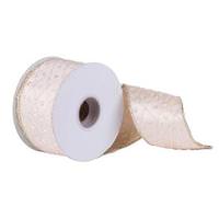 Vickerman 2.5" x 10Yd Gold Diamond Jacquard Wired Ribbon