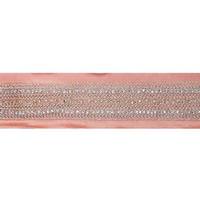 Vickerman 4" x 5Yd Platinum Crystal Mauve Dupion Wired Ribbon