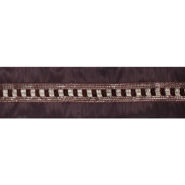 4" x 5Yd Gold Sequin Trim Chocolate Dupion Wired Ribbon