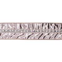 Vickerman 2.5" x 5Yd Platinum Velvet Pearl Trim Wired Ribbon