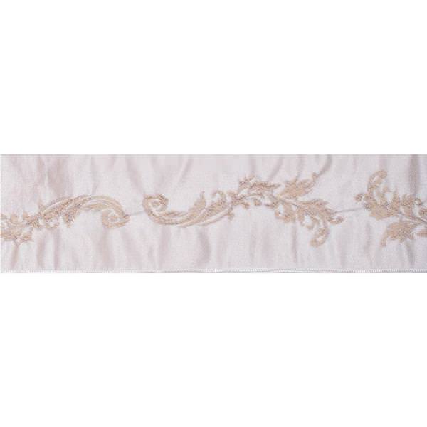 4" x 10Yd Ivory Acanthus Leaf Jacquard Wired Ribbon