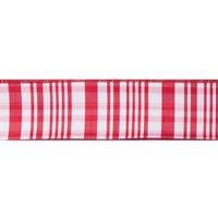 Vickerman 2.5" x 10Yd Red White Scandia Plaid Wired Ribbon