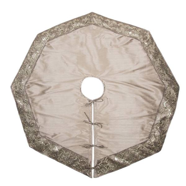 54" Taupe Sequin Snowflake Tree Skirt
