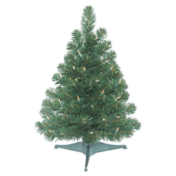 2.2' x 19" Artificial Oregon Fir Tree with 50 Clear Lights