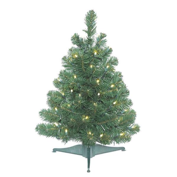 2.2' x 19" Artificial Oregon Fir Tree with 50 Warm White LED Lights