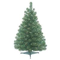 Vickerman 3' x 24" Artificial Oregon Fir Tree with 100 Clear Lights