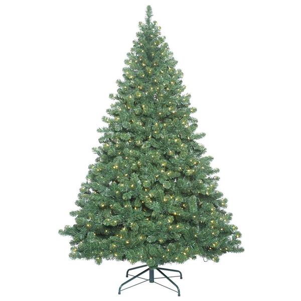 7.5' x 65" Artificial Oregon Fir Tree with 900 Warm White LED Lights