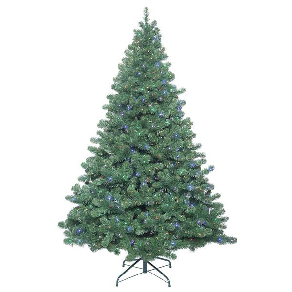 7.5' x 65" Artificial Oregon Fir Tree with 900 Multi Color LED Lights