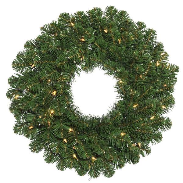 20" Artificial Oregon Fir Wreath 35 Clear Lights