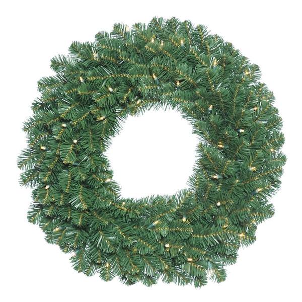 60" Artificial Oregon Fir Wreath 200 Clear Lights