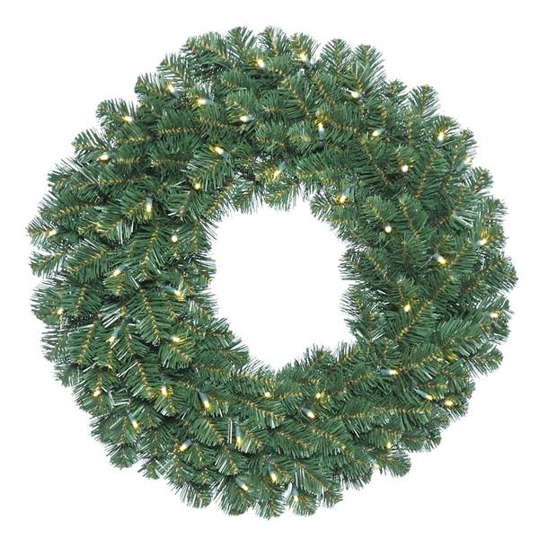84" Artificial Oregon Fir Wreath 600 Warm White LED Lights
