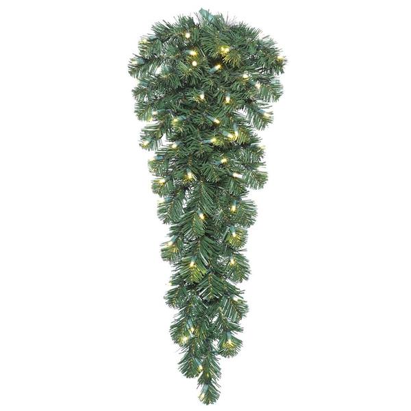 3' Artificial Oregon Fir Teardrop 50 Warm White LED Lights
