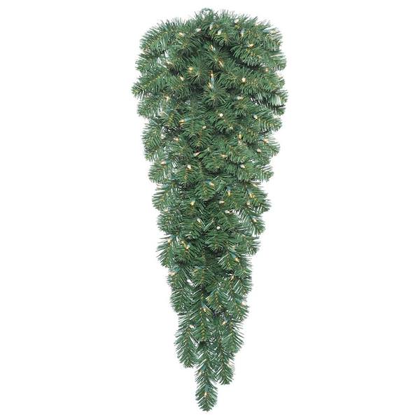 4' Artificial Oregon Fir Teardrop 100 Clear Lights