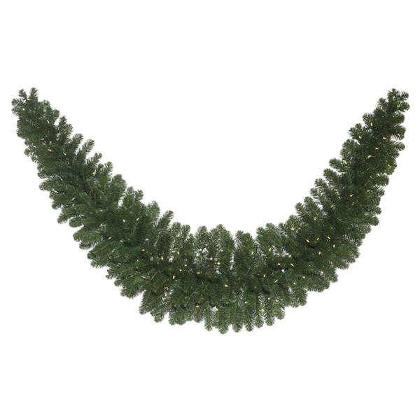 9' Artificial Oregon Fir Swag Garland with 150 Warm White Lights