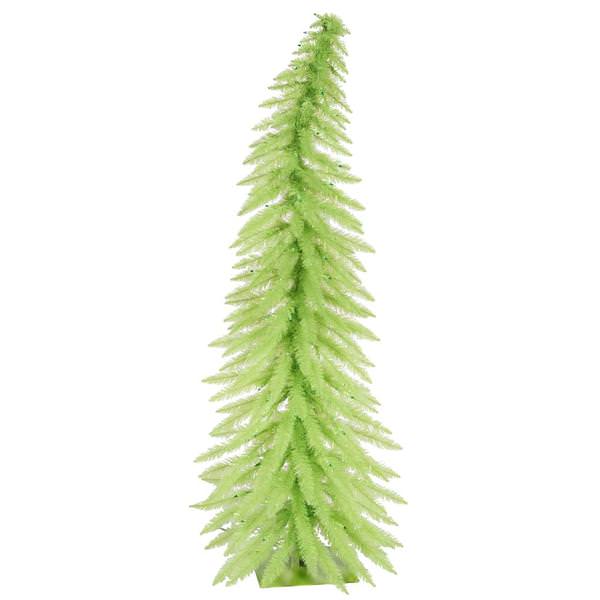 2.5' x 17" Lime Green Whimsical Artificial Christmas Tree with 35 Lime LED Lights
