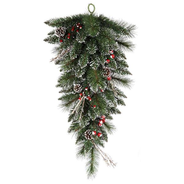 2.5' Artificial Snow Tip Pine/Berry Teardrop