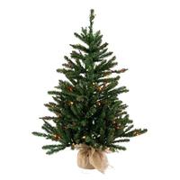 Vickerman 3.5' Artificial Anoka Pine Tree w/Burlap Base 150 Multi Color Lights