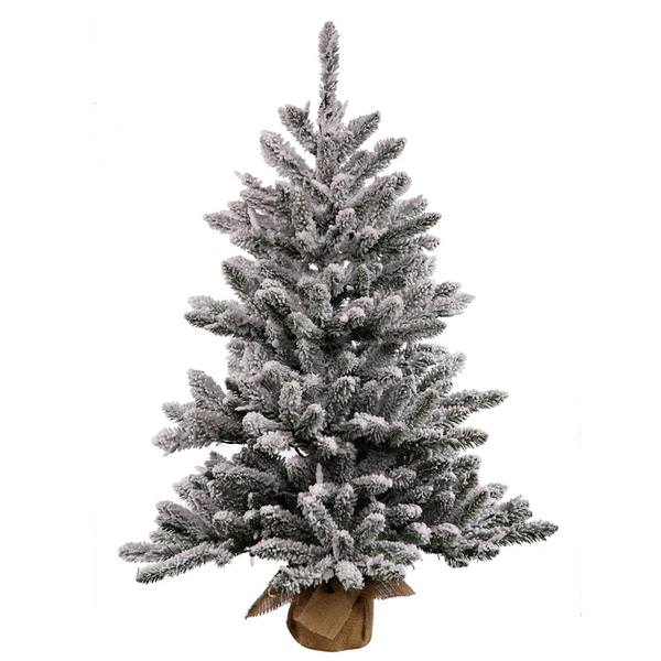 2' Artificial Flocked Anoka Pine Tree w/Burlap Base