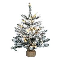 Vickerman 2' Artificial Flocked Anoka Tree w/Burlap Base 35 Warm White LED Lights