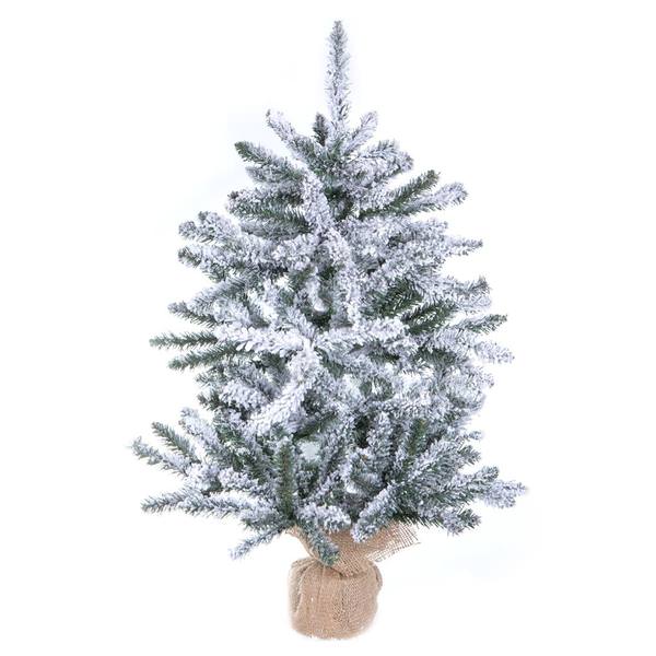 2.5' Artificial Flocked Anoka Pine Tree w/Burlap Base