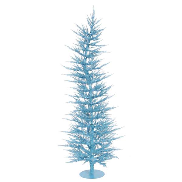 4' x 19" Sky Blue Laser Tree with 70 Teal Lights
