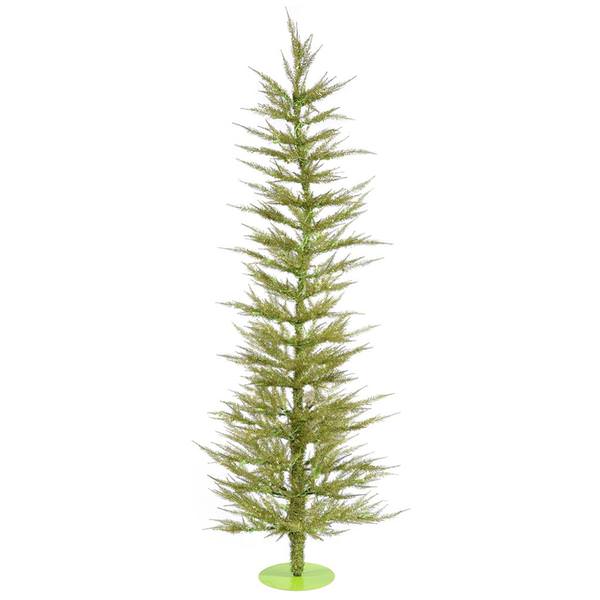 3' x 17" Light Green Laser Tree with 50 Lime LED Lights