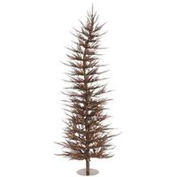 Vickerman 3' x 17" Mocha Laser Tree with 50 Warm White LED Lights
