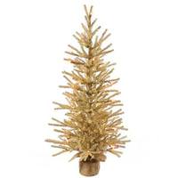 Vickerman 2' Champagne Tree w/Burlap Base 35 Warm White LED Lights