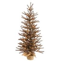 Vickerman 2' Chocolate Tree w/Burlap Base 35 Warm White LED Lights