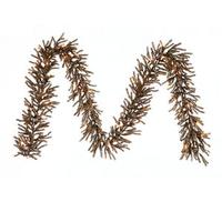 Vickerman 9' Artificial Chocolate Garland with 50 Warm White LED Lights