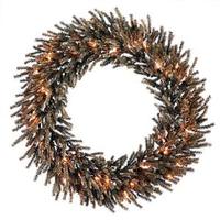 Vickerman 24" Artificial Chocolate Wreath 35 Warm White LED Lights
