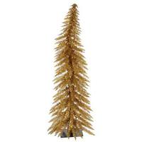 Vickerman 2.5' x 17" Antique Gold Whimsical Artificial Christmas Tree with 35 Warm White LED Lights