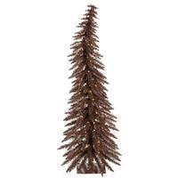 Vickerman 2.5' x 17" Mocha Whimsical Artificial Christmas Tree with 70 Warm White LED Lights