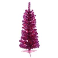Vickerman 3' x 14" Fuchsia Pencil Pine Tree with 50 Purple LED Lights