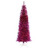 Vickerman 4.5' x 20" Fuchsia Pencil Tree with 150 Purple Lights
