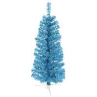 Vickerman 3' x 14" Sky Blue Pencil Pine Tree with 50 Teal LED Lights
