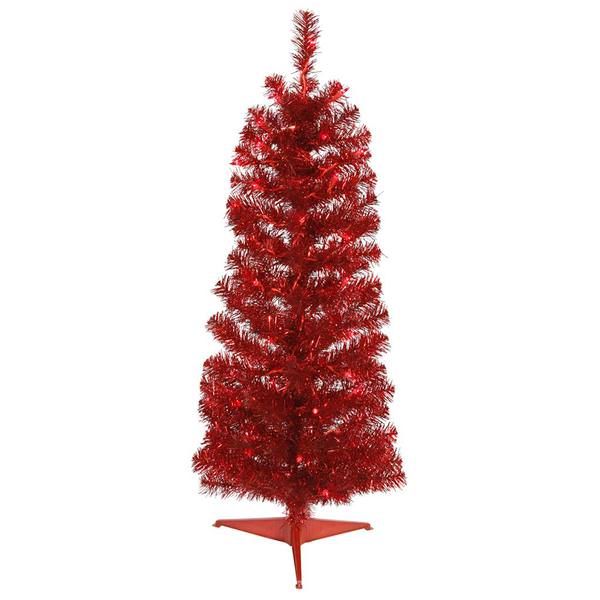 3' x 14" Red Pencil Tree with 50 Red Lights