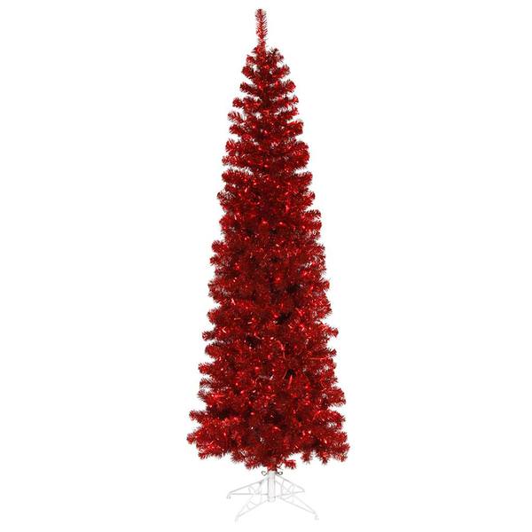 9' x 44" Red Pencil Tree with 550 Red Lights