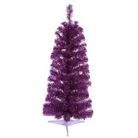 Vickerman 3' x 14" Purple Pencil Tree with 50 Purple Lights