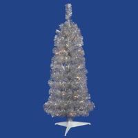 Vickerman 2' x 11" Silver Pencil Tree with 35 Clear Dura-lit Mini Lights